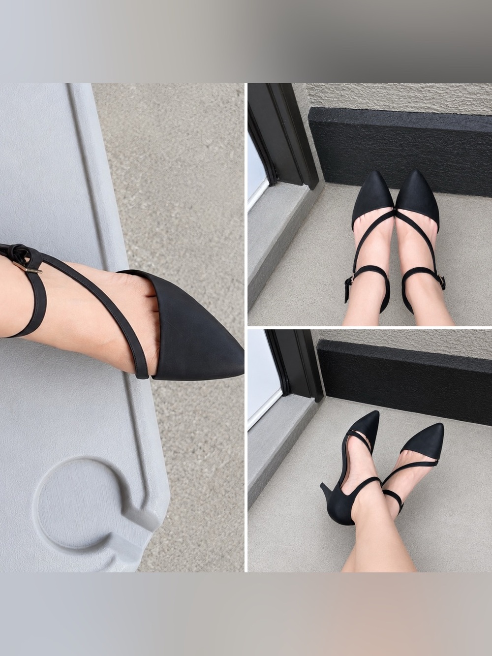 Call It Spring Black Pointed-Toe Cross-Strap Heels